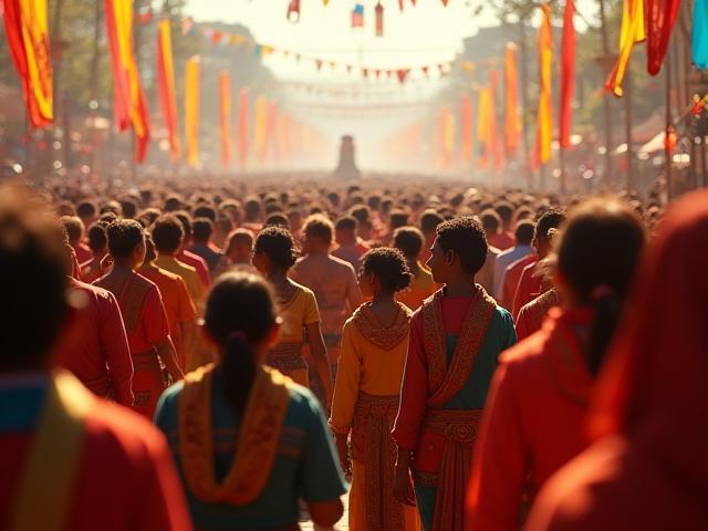 इवेंट्स - सांस्कृतिक उत्सव में रंग-बिरंगी भीड़